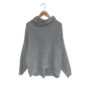 Torrid Sweater Women’s Size 1X-2X Grey Cotton Cowl Neck Cape Raglan‎ Sleeves